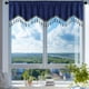thumbnail image 4 of Cortina de gasa con flecos de color azul sólido, cortinas de ventana con flecos elegantes, 4 of 6