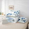 thumbnail image 6 of jejeloiu Rustic Flower 7 Pieces Bedding Comforter Set,Country Floral Full Bedding Set,Blue Splatter Ink Fitted Sheet Flat Sheet For Girls,Microfiber Bedroom Decor Reversible, 6 of 8