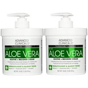 Advanced Clinicals Aloe Vera Cream W/ Vitamin C For Dry Skin & Rough Skin. Set of Two 16oz