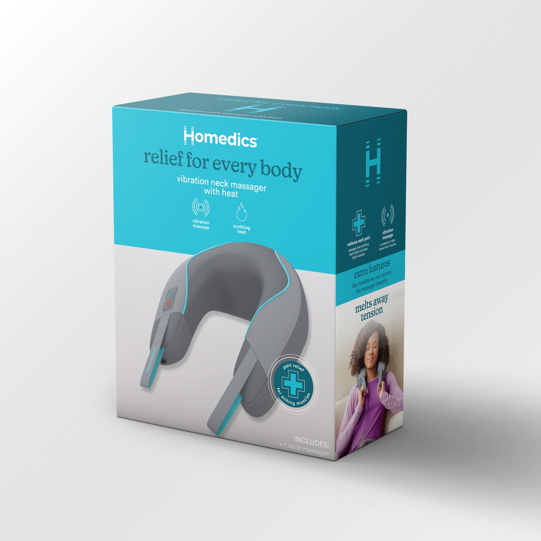 HoMedics Neck Massager With Soothing Heat Melt Away Tension 2
