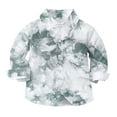thumbnail image 3 of Toddler Baby Button Up Shirt for Boys Long Sleeve Collared Tie Dye Shirts Back to School Casual Spring Girls Tops, Light Gray, 5 Years, 3 of 7