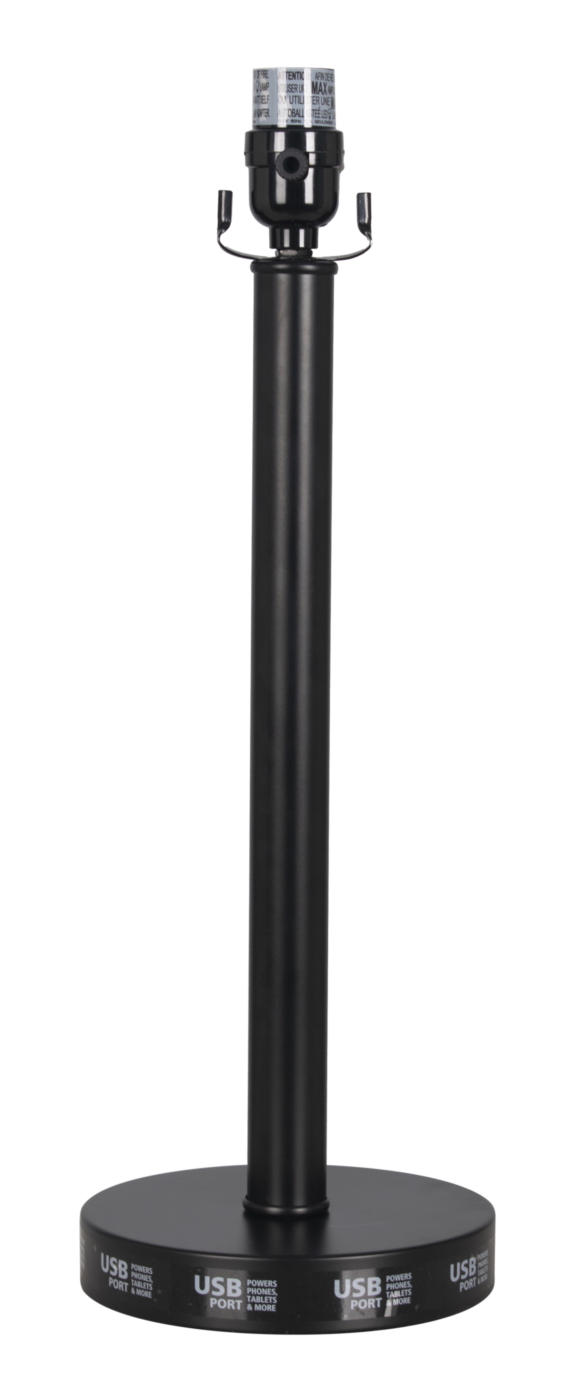 Black Usb Column Table Lamp Base, Mainstays Black Shelf Table Lamp