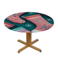 thumbnail image 3 of HAOXIT Christmas Round Pink Table Cloth Table Cover for Kitchen Outdoor Party Picnic 31-35, 3 of 8
