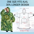 thumbnail image 4 of Oversized Wearable Blanket Hoodie,Green Pioneer Flower and Paisley Pattern Sherpa Blanket Hoodie with Super Pockets,Super Warm Fuzzy Pullover for Women & Men, 4 of 6