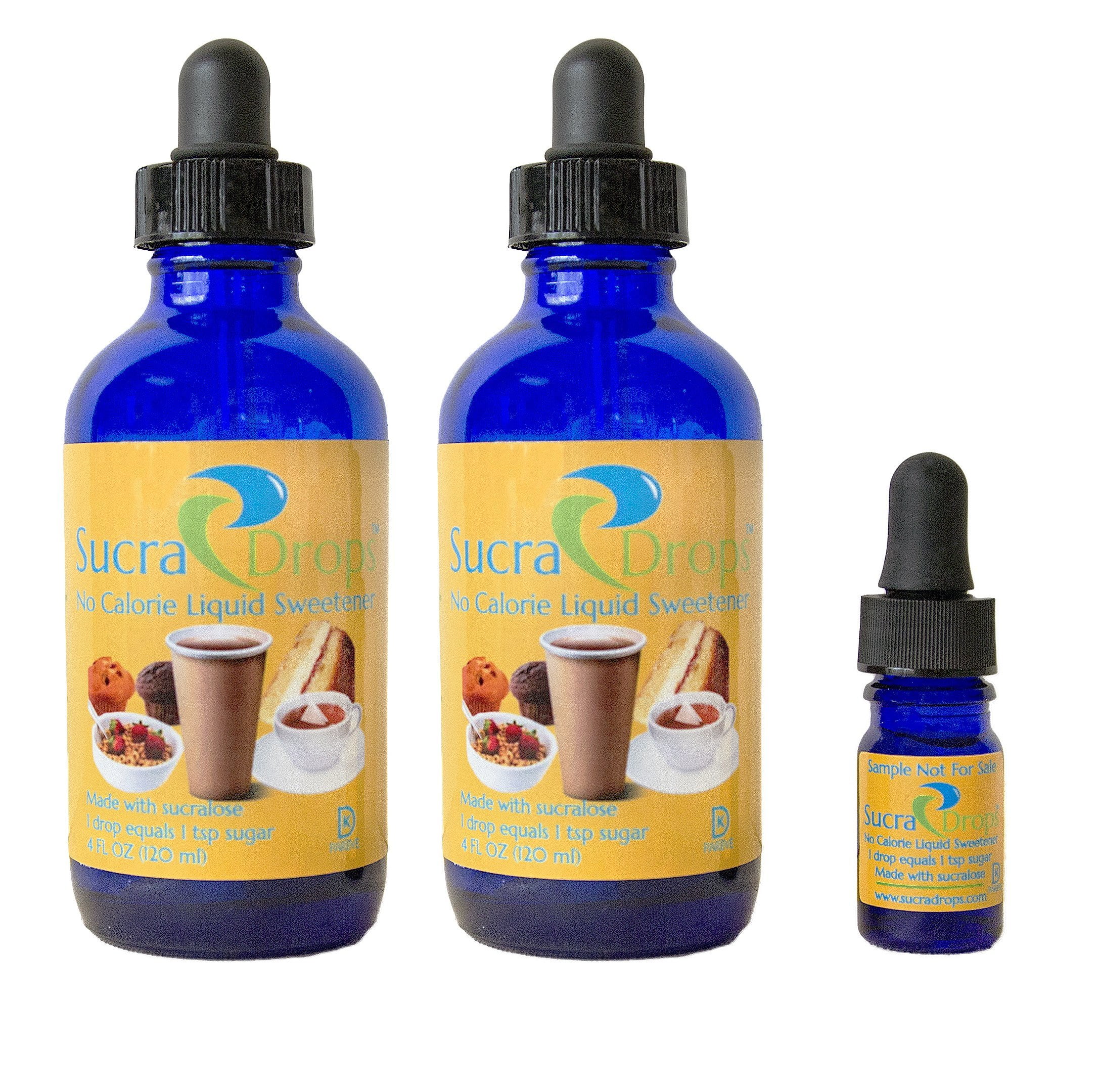 SucraDrops 2 4 oz Bottles of Premium Liquid Sucralose Sweetener