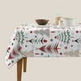 thumbnail image 5 of Christmas Tablecloth Square 60x60 Inch Colorful Red Green Christmas Tree Table Cloth,Stain Resistance Geometric Winter Holiday Table Covers for Kitchen Dining,Small Tablecloth for Party Picnic, 5 of 6