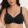 thumbnail image 6 of MELENECA Women's Plus Size Minimizer Underwire Full Coverage Unlined Seamless Cup Bras Black 44DD, 6 of 6