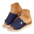thumbnail image 3 of DAFEI Sandals with Woven Straps Platform Wedge Heel Rope Sole Boho Toe Ring Slip On Sandals for Summer, 3 of 8
