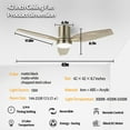 thumbnail image 3 of Vagizm Ventilador de Techo Empotrado de 42 Pulgadas con Luz - Ventilador de Techo Moderno de 3 Aspas para Sala de Estar y Recámara - Motor CC Silencioso - Función Reversible - Tono Madera Clara, 3 of 7