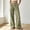 Green, variant on Womens Wide Leg Linen Pants Summer Beach High Waisted Cropped Flowy Pants Dressy Casual Beach Pants with Pockets(Coffee,XL)