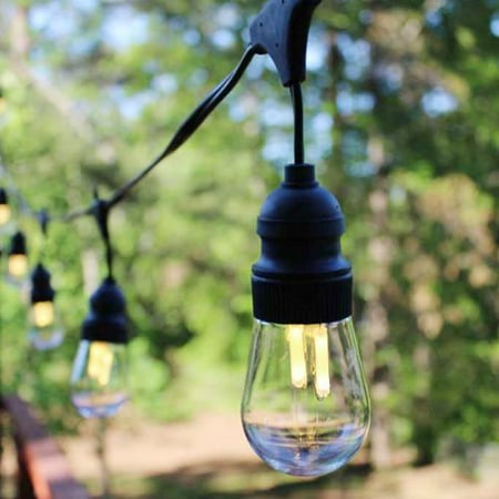 Edison Filament Warm White LED Outdoor Patio String Lights - Walmart.com