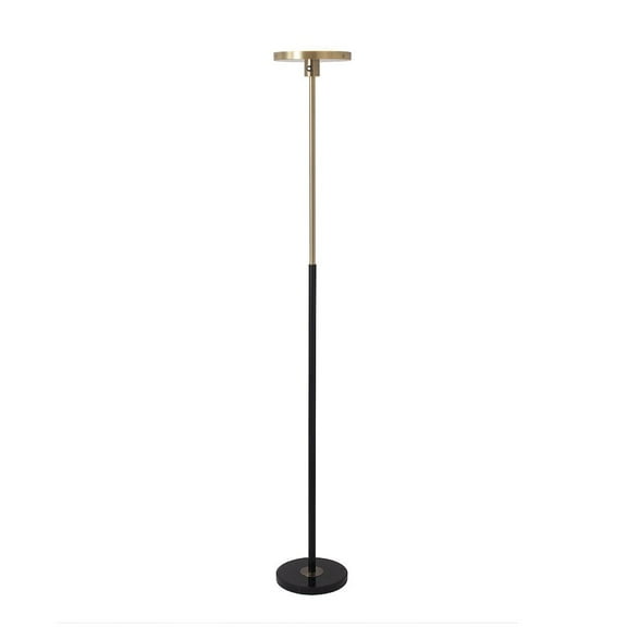 NOVA OF CALIFORNIA Redondo Torchiere Floor Lamp - Matte Black, Dimmer Switch