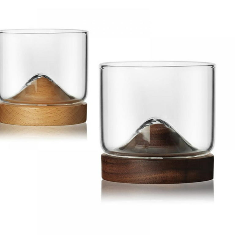 Mountain Shape Wine Glasses, 5.7 oz 170ml Colorful Mountain Whiskey Glasses, Small Old Fashion Glasses for Drinking Bourbon,Scotch,Cocktails or Tea