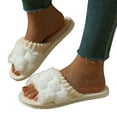 thumbnail image 4 of Miluxas Womens Slippers House Slippers Mens Slippers Unisex for Women and Men Ultra Comfort Cute Soft and Fuzzy Winter Indoor Use White 11.5(42), 4 of 4