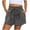 Gray, variant on Ladies Elastic Waist Wide Leg Shorts High Waisted Drawstring Shorts Solid Color Casual Summer Shorts with Pockets