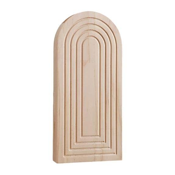 Bohemian Carved Wood Wall Planter, Beige Finish, Arched Wall Mounted Decor for Dried Flowers