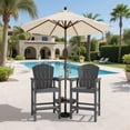 thumbnail image 6 of SERWALL Tall Adirondack Chairs Set of 2 with Double Layer Connecting Tray, HDPE Bar Height Outdoor Chairs, for Patio, Balcony, Porch, Pool, Gray, 6 of 9