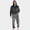 Dark Grey, variant on Men's Hooded Long-Sleeved Top and Long Pants Flannel Two-Piece Suit