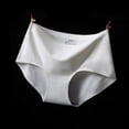thumbnail image 2 of Jxximdong Sexy Lingerie for Women Ice Silk Seamless Briefs Breathable Mid Waist Triangle Panties Women's Underwear White, 2 of 3