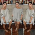 thumbnail image 2 of Ensemble 2 Pcs Grande Taille d'Été pour Femmes Hauts à Manches Courtes et Shorts S5TG, 2 of 9