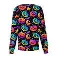 thumbnail image 4 of Halloween Scrub Jackets for Women Pumpkin Ghost Bat Print Shirts Snap Front Short Sleeve Nursing Uniform with Pockets Spooky Medical Work Cardigan Jacket,Dark Purple,5XL, 4 of 4