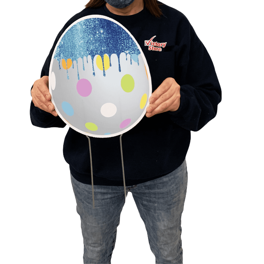 Victory Store Jumbo Multicolor Glitter Easter Eggs For Yard Decor Set 19144