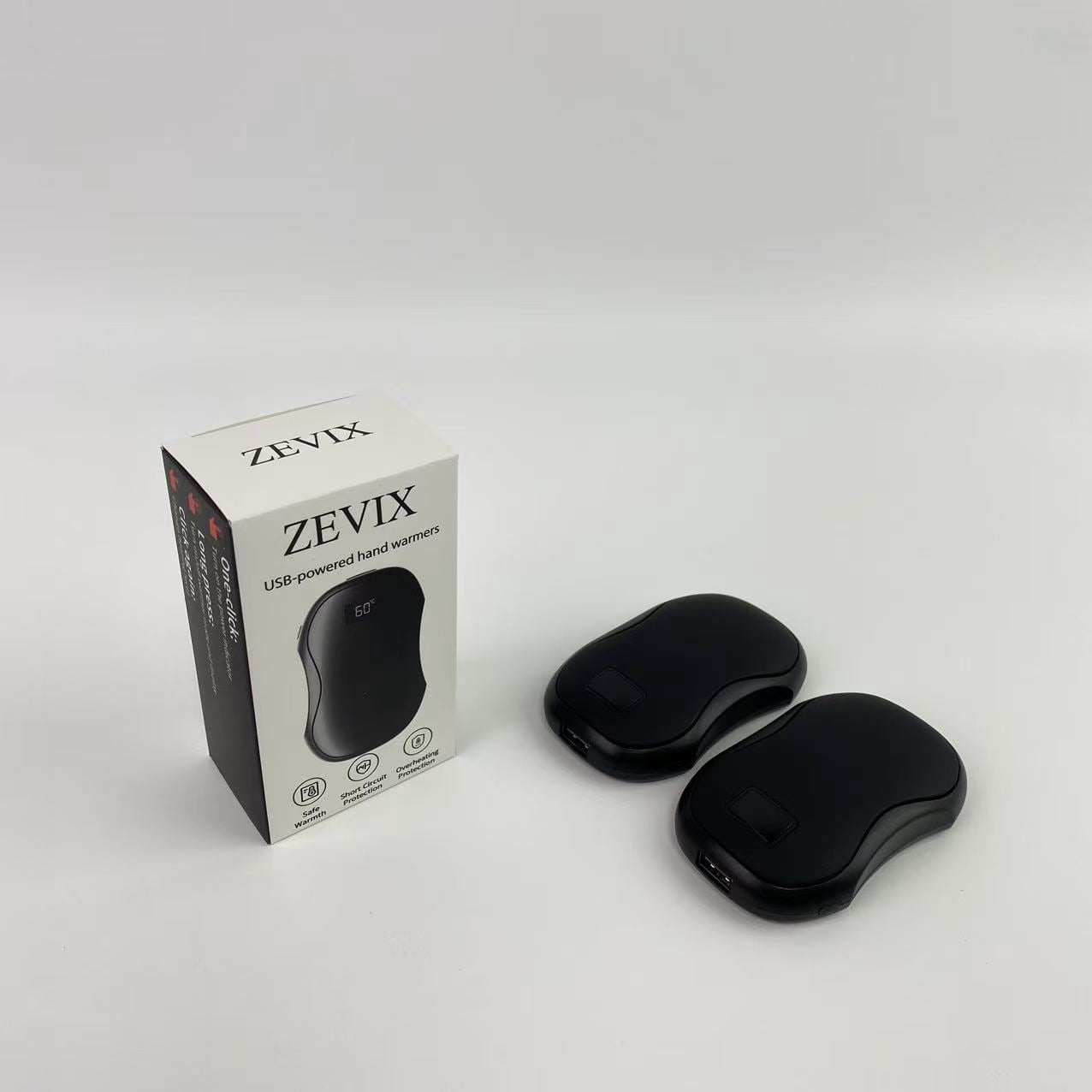 ZEVIX USB-powered hand warmers,8000mAh Hand Warmers Rechargeable 2 Pack, AI Smart Chip Long Safe Heat, Quick Charge Electric Portable Pocket Heater