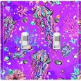 thumbnail image 1 of Metal Light Switch Wall Plate Outlet Cover (Jellyfish Sea Snail Starfish Purple Glitter Reef Bubbles - Double Toggle), 1 of 2