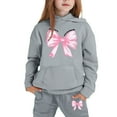 thumbnail image 4 of Toddler Outfits for Girls Sets Winter Hoodie Joggers Comfy Casual Kids Print Cute Girls' Fall Clothing Sets Grey Size 2-3T, 4 of 4