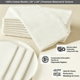 thumbnail image 6 of Vargottam Solid Cotton Muslin Napkins with Fringed Edges 12 Pack | Reusable 20"x20" Table Linen with Subtle Check Texture | Soft Dining Napkins for Formal Dinners, Events and Everyday Use - White, 6 of 6