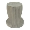 thumbnail image 6 of JERFIT Modern Hollow End Table with Wood Grain Finish, 17 Inch Round Outdoor Patio Side Table for Living Room, Grey, 6 of 8
