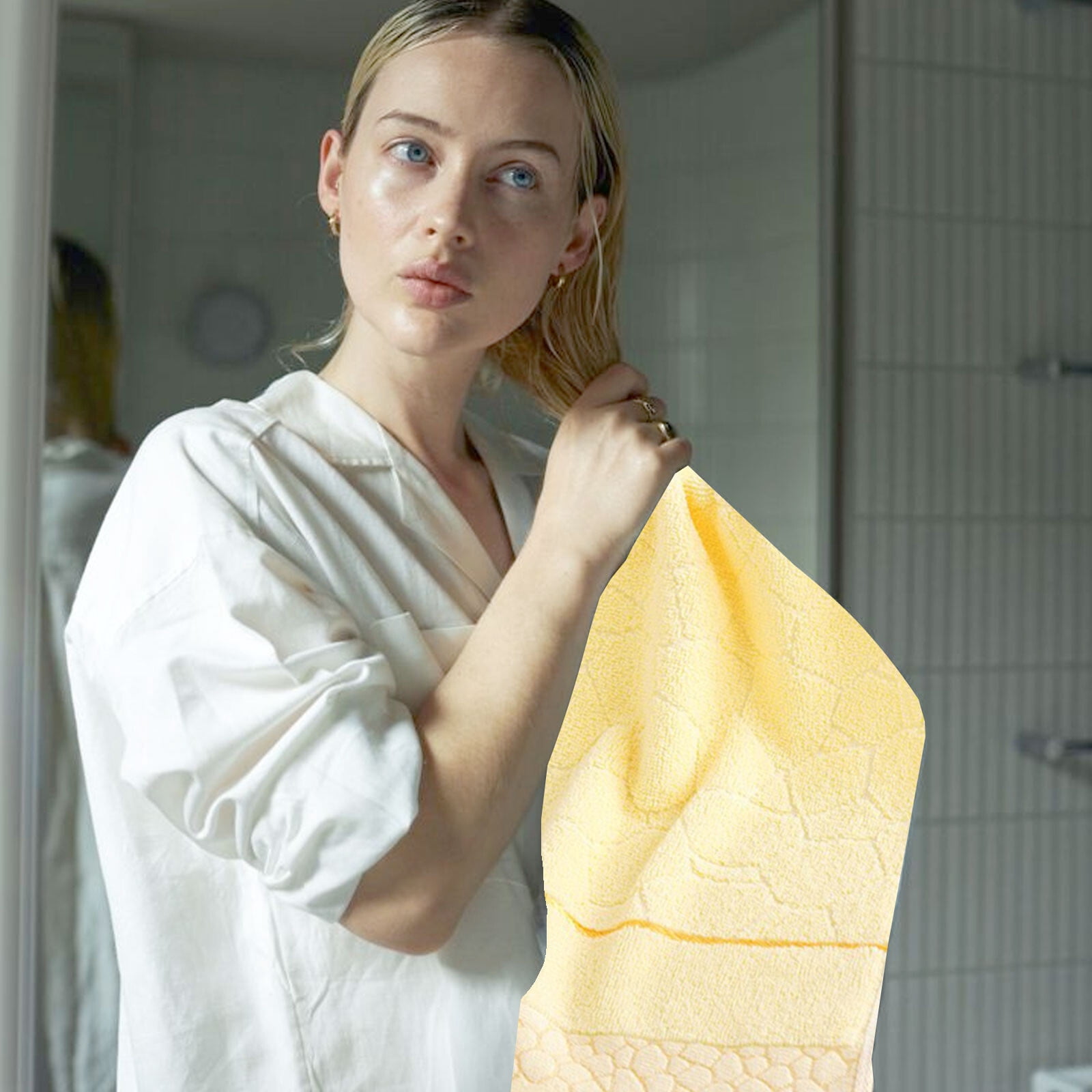 Under $5 Clearance! Bath Towel, InsCrazy 100% Cotton Towel, Thick and Soft, Quick Dry, Highly Absorbent Household Towel for Bathroom, Sport, Wash Face, Large Gift Hand Towel