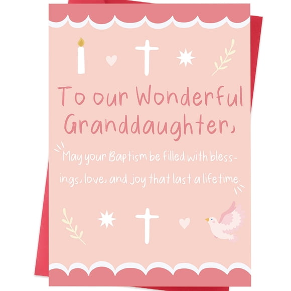 Tarjeta de Bautismo Soupklop para Nieta Bendición Cristiana
