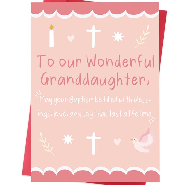 Tarjeta de Bautismo Soupklop para Nieta Bendición Cristiana