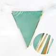 thumbnail image 2 of Sage Green and Gold Triangle Flag Fabric Banner Pennant Bunting Garland Streamers for Party Wedding Birthday Home Outdoor Garden Decor, 2 of 4