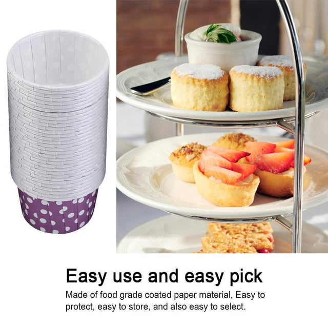 Rdeghly 100PCS Mini Cupcake Paper Round Cake Baking Cups Muffin Cases Home Party Wedding, Round Cake Cup, Cupcake Liners Paper