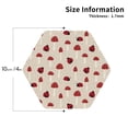 thumbnail image 3 of Pofeuu Ladybug With Mushroom Print Leather Coasters Set of 6, Round Cups Mugs Mat Pad for Home Kitchen Heat Resistant Drink Coasters,Hexagon, 3 of 7
