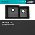 thumbnail image 5 of 32" x 19" Quartz Kitchen Sink, Double Bowl Sink, Drop-in Sink, Undermount Sink, Granite Kitchen Sink, Galaxy Black Kitchen Sink Lexicon Platinum LP-4060-K-SO, 5 of 12