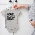 thumbnail image 5 of Worlds Okayest Cousin Family Relative Romper Boys or Girls Infant Baby Brisco Brands 24M, 5 of 6