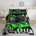 thumbnail image 1 of Erosebridal Cool Racing Car Comforter Sets Twin Size, Checkered Comforters & Duvets, Speed Sports Decor, Reversible 2-Piece, 1 of 7