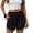 *Black, variant on ClodeEU Women's Solid Color Elastic Waist Shorts with Pockets , Casual Summer Short Black,Women's Plus L
