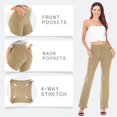 thumbnail image 3 of Pantalones de yoga IUGA Bootcut para mujer de cintura alta con bolsillos, 3 of 7