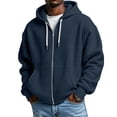 thumbnail image 2 of Waffle Knit Hoodies for Men Long Sleeve Full Zip Drawstring Hooded Sweatshirts with Pocket Lightweight Loose Fit Comfortable Athletic Jackets, 2 of 5