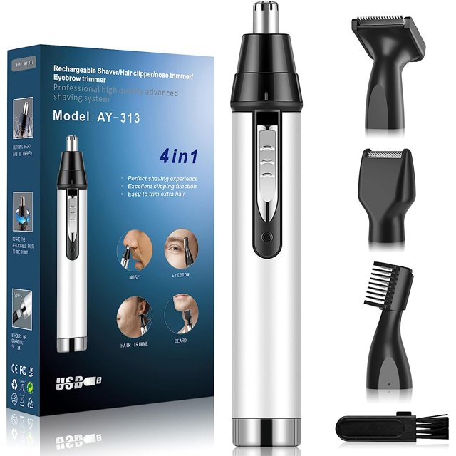 Recortador de Vello Nasal NQ 4 en 1 Recargable para Mujeres con Potente Motor y Cuchillas de Doble Filo