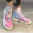 thumbnail image 5 of Lyinloo Women‘s Fashion Platform Lace Up High Boots Autumn Platform Leather Casual Boots Pink 35, 5 of 6
