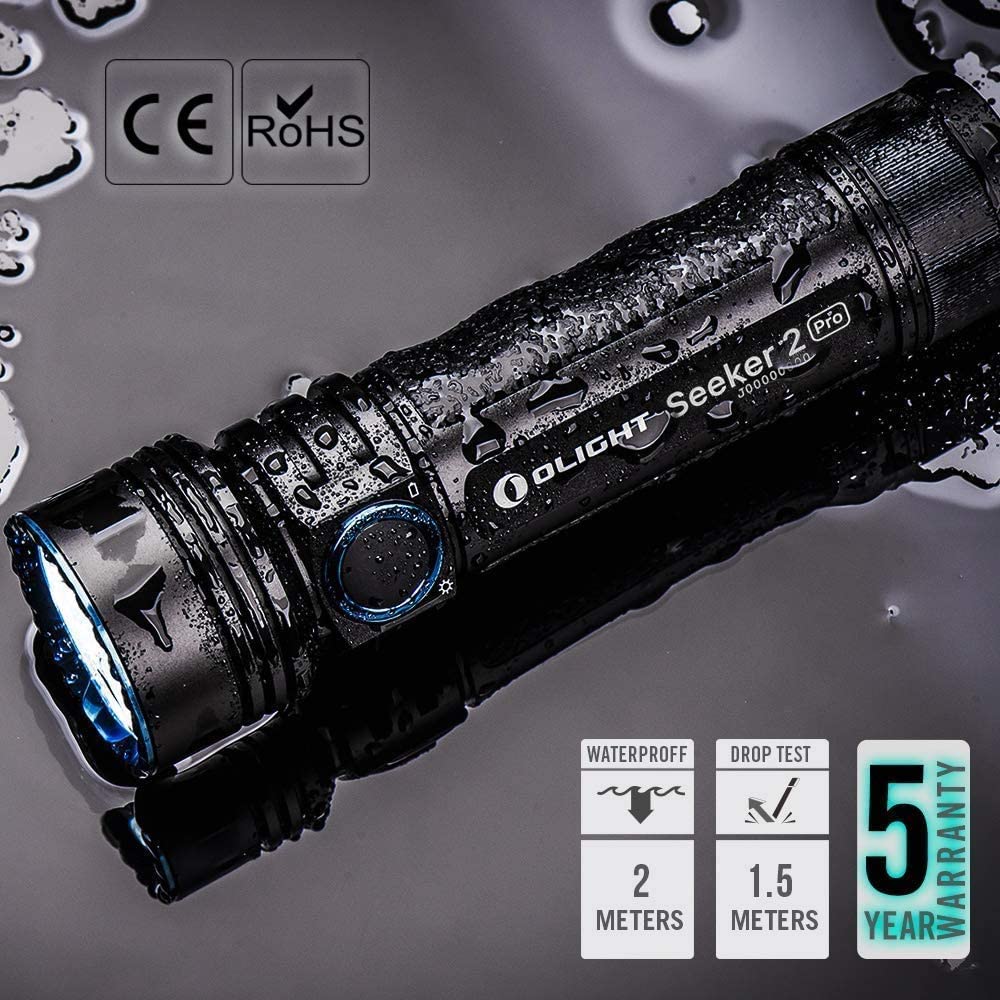 OLIGHT Seeker 3 Pro 3200 Lumens High Performance CW LED Side Switch Rechargeable Tactical Flashlight - image 4 of 9