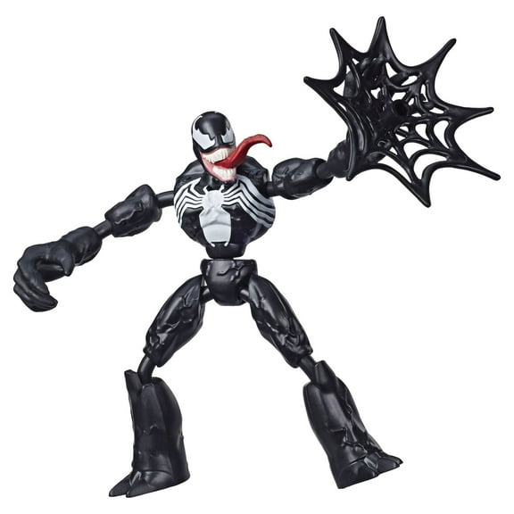 Marvel Spiderman: Bend and Flex Venom Kids Toy Action Figure for Boys and Girls with Web Accessory (9”)