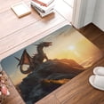 thumbnail image 4 of Picia Seaside Sunset Cool Dragon Pattern Flannel Doormat – 16x24 Inch Non-Slip Indoor Mat, Absorbent & Quick-Dry Rug for Entryway, Bathroom, Kitchen, and Bedroom, Machine Washable, 4 of 7