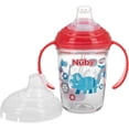 thumbnail image 4 of Nuby No Spill Tritan 2 Handle 360 Weighted Straw Glitter Print - Spout Cup, 8oz/ 240 Ml /4 Months +, Green Swan, 4 of 8