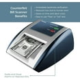thumbnail image 4 of AccuBANKER D450 5-Point Counterfeit Bill Detector Machine, Counterfeit Money Checker with Infrared Magnetic Watermark & Micro-Printing Detection, Retail Grade, UL Listed, 4 of 6